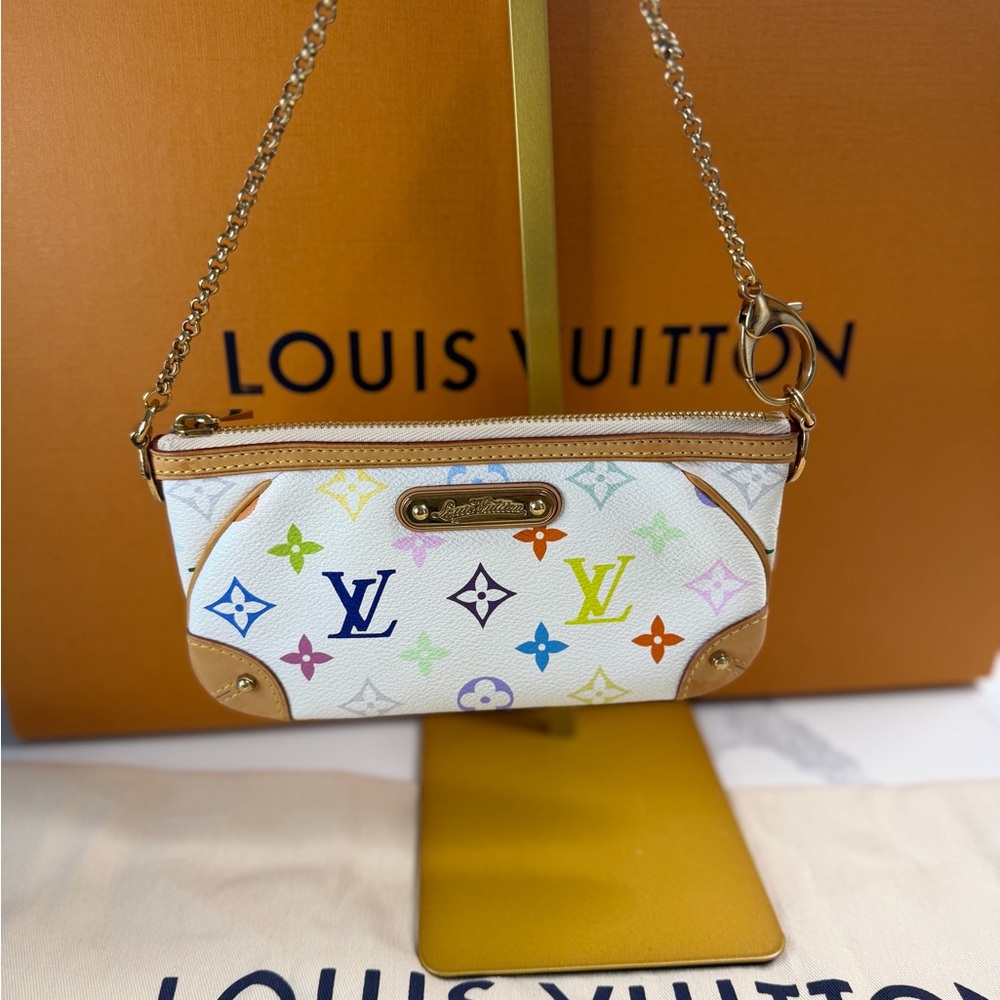 Louis Vuitton White Multicolor Monogram Pochette Milla Mirakami MM - Picture 2 of 8